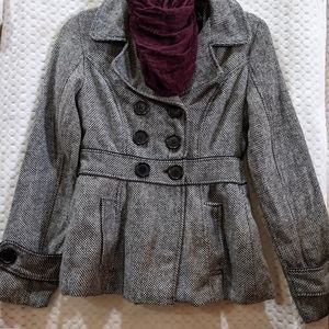 Black Lipstick. Black Tweed Jacket. Small